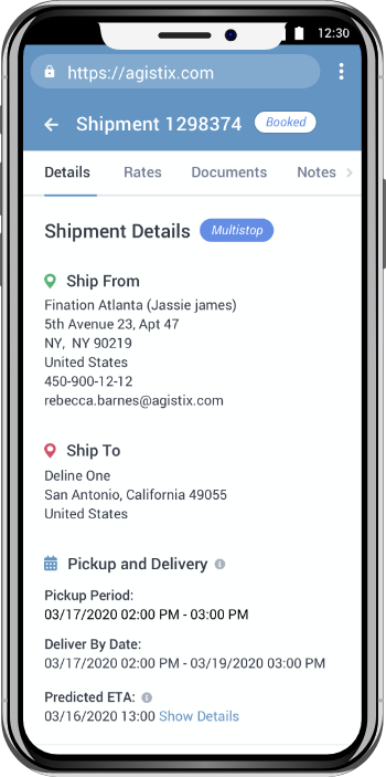 shipment management application